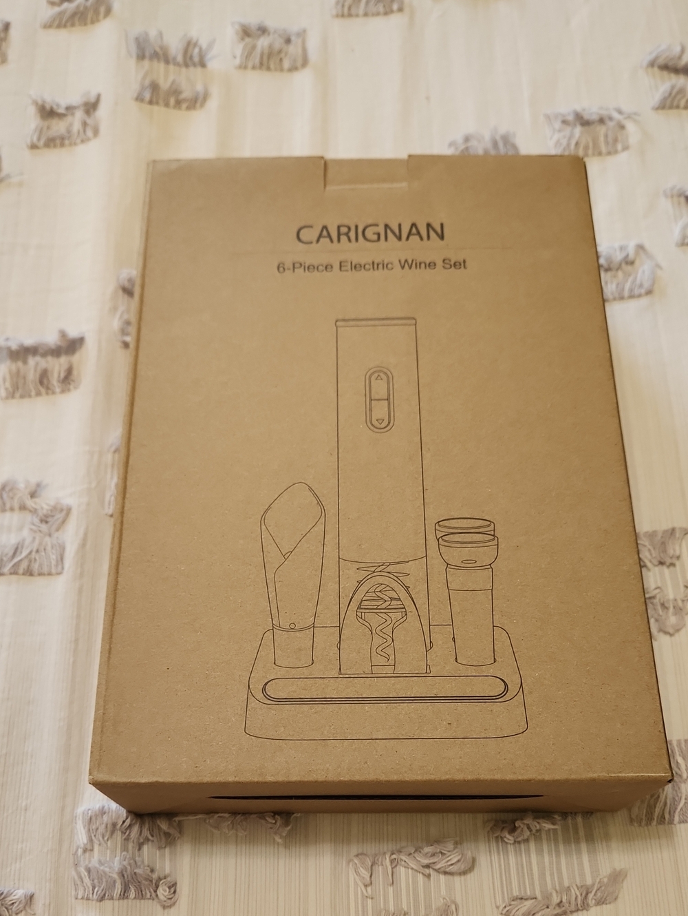 CARIGNAN 6-Piece Electric Wine Set - Natural Brown
